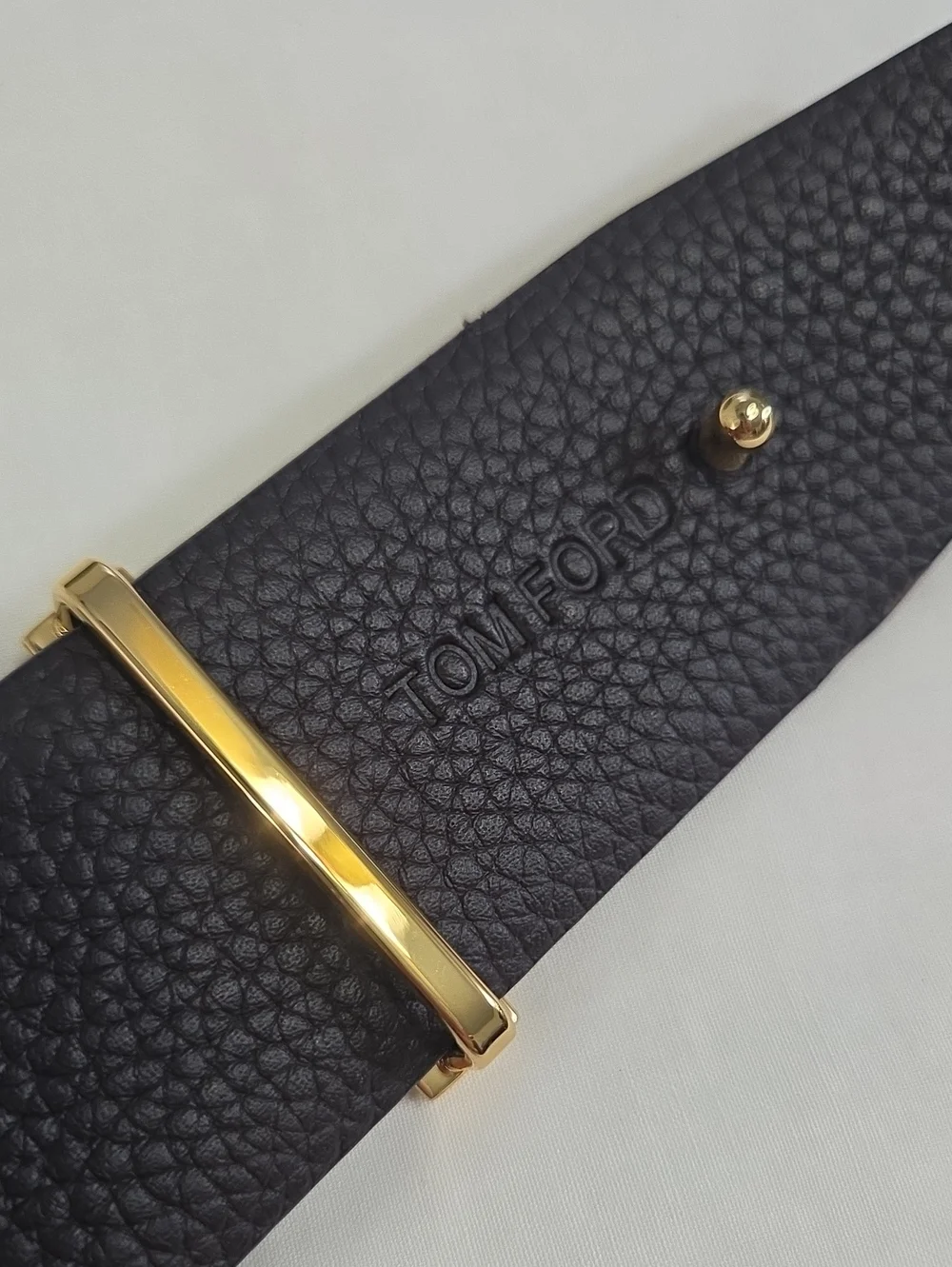 Tom Ford Reversible Brown Black Leather Belt Gold Buckle